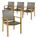 Gymax Outdoor Rattan Chair Set of 4 Patio PE Wicker Dining Chairs w/ Sturdy Acacia Wood Frame