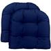 Indoor Outdoor Set Of 2 U-Shape Wicker Tufted Seat Cushions - Patio Weather Resistant ~ Choose Color Size (Royal Blue 21 X 21 )