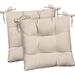 Indoor Outdoor Set of 2 Tufted Dining Chair Seat Cushions 19 x 19 x 3 Choose Color (Ivory)