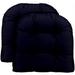 Indoor Outdoor Set of 2 U-Shape Wicker Tufted Seat Cushions - Patio Weather Resistant ~ Choose Color Size (Navy Blue 21 x 21 )