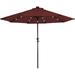 9Ft Solar Lighted Outdoor Patio Market Umbrella With Hand Crank And Tilt