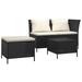 vidaXL Patio Lounge Set with Cushions Poly Rattan Sofa 3/4 Piece Black/Gray