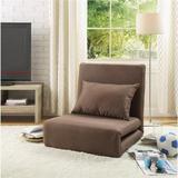 Relaxie Linen 5-Position Adjustable Convertible Flip Chair Sleeper Dorm Bed Couch Lounger Sofa - Brown