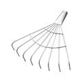 8 Tines Garden Rake Head Turf Rake Head Manual Weeder Thatch Rake Head Leaf Rake round tines