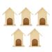 5Pcs Wooden Birdhouses Wooden Bird House for Outdoor Hanging Unique DIY Bird Feeder Cage Craft Ornament Garden Patio Decoration for Children to Build Paint