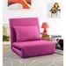 Relaxie Linen 5-Position Adjustable Convertible Flip Chair Sleeper Dorm Bed Couch Lounger Sofa - Pink