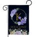 Breeze Decor 13 x 18.5 in. Welcome K Initial Garden Flag with Spring Floral Double-Sided Decorative Vertical Flags House Decoration Banner Yard Gift