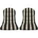 Set Of 2 Outdoor Tufted Adirondack Chair Cushion - Black & White Stripe