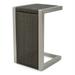 Noble House Cape Outdoor C-Shaped Aluminum & Wicker Side Table in Gray/Silver