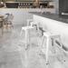 Grade 24 H Backless White Metal Indoor-Outdoor Counter Height Stool