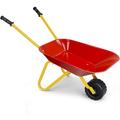 Kids Wheelbarrow Metal Construction Toys Kart Child Wheel Barrel w/Non-Slip Handle Wearable Wheels Yard Rover Steel Tray Tote Dirt/Leaves/Tools in Garden for Toddlers