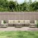 vidaXL 7 Piece Patio Lounge Set with Cushions Anthracite Poly Rattan