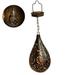 Hanging Solar Lights Solar Lantern LED Garden Lights Metal Lamp Waterproof for Outdoor Hanging Decor copper color