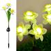 XMMSWDLA Solar Powered Flower Stake LED Lights 3 Head Outdoor Daffodil Garden Lights Decorative Stake Lights For Garden Yard fairy lights