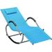 Outdoor Rocking Chair Chaise Lounge Pool Chair for Sun Tanning Sunbathing Rocker Armrests & Pillow for Patio Lawn Beach Large Blue