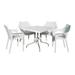 Strata Furniture Lyra Patio Table with Four Carina Chairs in White