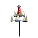 JeashCHAT 38 Inch Sailboat Windmills Wind Sculpture 360 Degree Rotation Wind Spinners Nautical Theme Plastic Garden Stakes for Patio Lawn Garden Decor Waterproof Lightweight