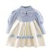 Youmylove Dresses For Girls Kids Toddler Child Baby Girls Long Sleeve Patchwork Bowknot Sweater Princess Dress Outfits