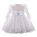 Youmylove Dresses For Girls Baby Girls Ruffle Long Sleeve Lace Bowknot Flower Dresses Pageant Party Wedding Princess Dress