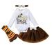 Infant Baby Girl Outfit Thanksgiving Birthday Long Sleeve Romper Top+Tutu Mesh Skirt + Headband Newborn Baby Girl Outfit