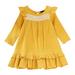 Youmylove Dresses For Girls Kids Toddler Child Baby Girls Patchwork Long Ruffled Sleeve Pincess Dress Outfits