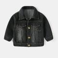 Aayomet Boys Rain Jackets Baby Boys Girls Long Sleeve Denim Jacket Coats Outer Outwear Outfits Clothes (Black 2-3 Years)