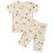 HIBRO Toddler Girl Winter Clothes Teen Girls Fashion 2023 Summer New Children s Pajamas Pure Cotton Skin Friendly Middle And Young Children s Top Baby Clogs Household Clothing Set