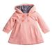 HOANSELAY Baby Girls Solid Color Coat Windproof Long Sleeve Round Collar Hooded Top Purple/ Pink/ Light Pink