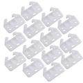 HEMOTON 100pcs 7 Holes Drawer Track Guide Drawer Track Back Plate Drawer Guide Brackets (White)