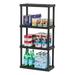 IRIS USA 4-Tier Shelving Unit 48 Fixed Height Medium Storage Organizer for Home Garage Basement Shed and Laundry Room 24 W x 12 D x 48 H Made with Recycled Materials Black