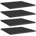 moobody 4 Piece Bookshelf Boards Chipboard Replacement Panels Storage Units Organizer Display Shelves High Gloss Black for Bookcase Storage Cabinet 15.7 x 15.7 x 0.6 Inches (W x D x H)