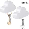 Magnetic Key Holder for Wall Door Magnetic Key Ring Holder with Adhesive Magnetic Key Rack Organizer Hooks 2 Pack White