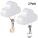 Magnetic Key Holder for Wall Door Magnetic Key Ring Holder with Adhesive Magnetic Key Rack Organizer Hooks 2 Pack White