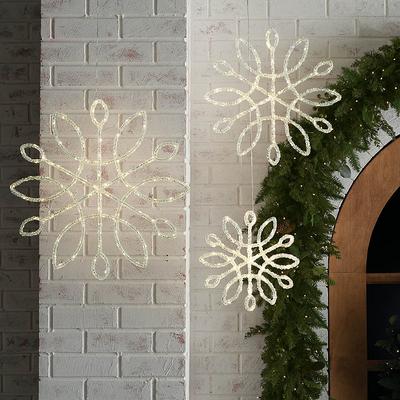 Snowflake with Mini LED Lights, Set of Three - Fro...
