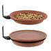 2Pcs Tree Mounted Bird Bath Bowl Bird Water Feeder Baths for Outdoors Installed on Wooden Fence Wall Tree Deck Stakes with Heavy Duty Iron Ring and Screws for Garden Patio Lawn