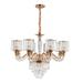 Miumaeov Gold Crystal Light Fixture Modern 8 Lights Crystal Pendant Light Fixture with Three Colors Dimmable for Dining Room Bedroom Living Room