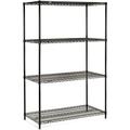 Adjustable Wire Shelving Unit 4 Tier NSF Listed Storage Rack 18 X 30 X 63 Black Epoxy