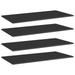 moobody 4 Piece Bookshelf Boards Chipboard Replacement Panels Storage Organizer Display Shelves High Gloss Black for Bookcase Storage Cabinet 39.4 x 19.7 x 0.6 Inches (W x D x H)