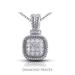 Diamond Traces [Part_number] 0.50 Carat Total Natural Diamonds 18K White Gold Pave Setting Rope Edging With Milgrain Fashion Pendant