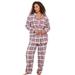 Plus Size Women's Classic Flannel Pajama Set by Dreams & Co. in Pink Plaid (Size 34/36) Pajamas