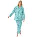 Plus Size Women's Classic Flannel Pajama Set by Dreams & Co. in Pale Ocean Winter Trees (Size 30/32) Pajamas