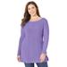 Plus Size Women's Cashmiracle™ Cable Sweater by Catherines in Vintage Lavender (Size 4X)