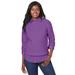 Plus Size Women's Cable Crewneck Sweater by Jessica London in Bright Violet (Size 2X)