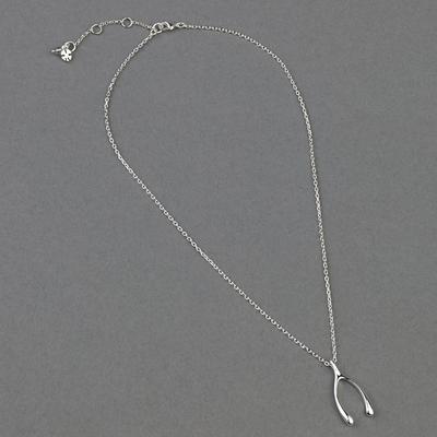 Lucky Brand Wish Bone Pendant - Women's Ladies Accessories Jewelry Necklace Pendants in Silver