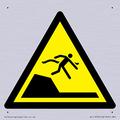 W050 Schild "Warning: Sudden drop in swimming or leisure pools", 85 x 85 mm, S85