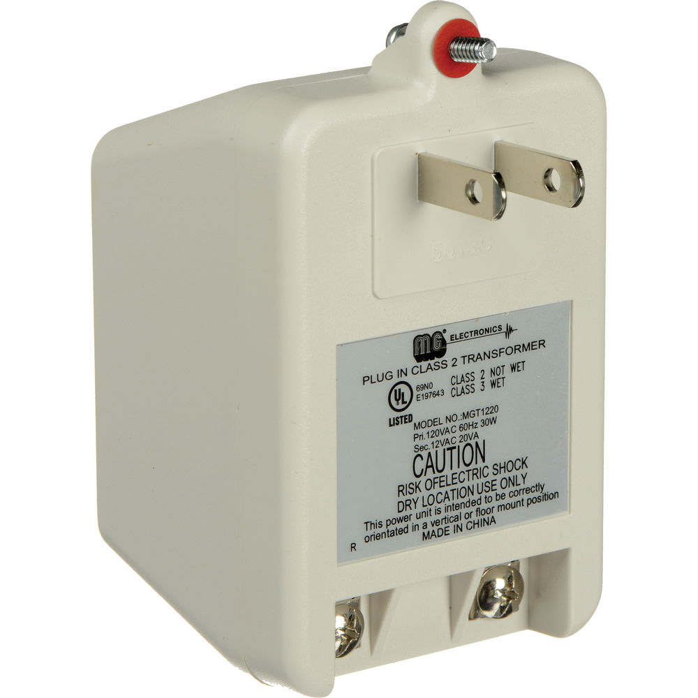 MG Electronics MGT-1220 12 VAC 20 VA Class II Power Supply MGT-1220