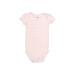 Carter's Short Sleeve Onesie: Pink Bottoms - Size 9 Month