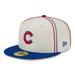 Men's New Era Cream/Royal Chicago Cubs Chrome Sutash 59FIFTY Fitted Hat