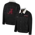 Men's Colosseum x Wrangler Charcoal Alabama Crimson Tide Western Button-Up Denim Jacket