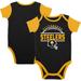 Newborn & Infant Black/Gold Pittsburgh Steelers Home Field Advantage Three-Piece Bodysuit, Bib Booties Set